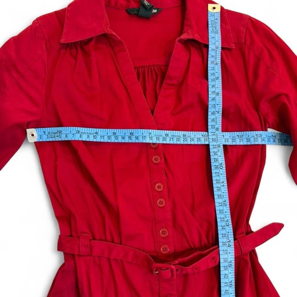 H&M Vibrant Red Long Sleeve Dress - Picture 4 of 8